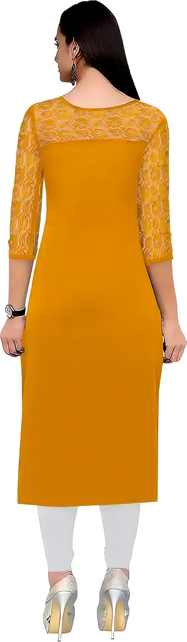 Women_Yellow_&_Maroon_Premium_Crepe_Solid_Straight_A-Line_Combo_Kurtis