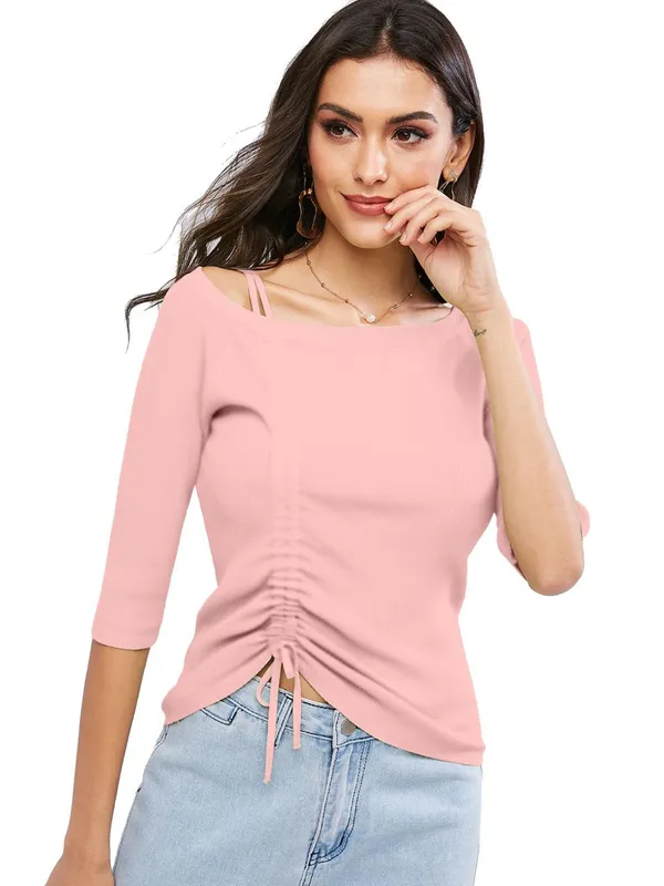 Peach_Womens_casual_top_for_causal_wear