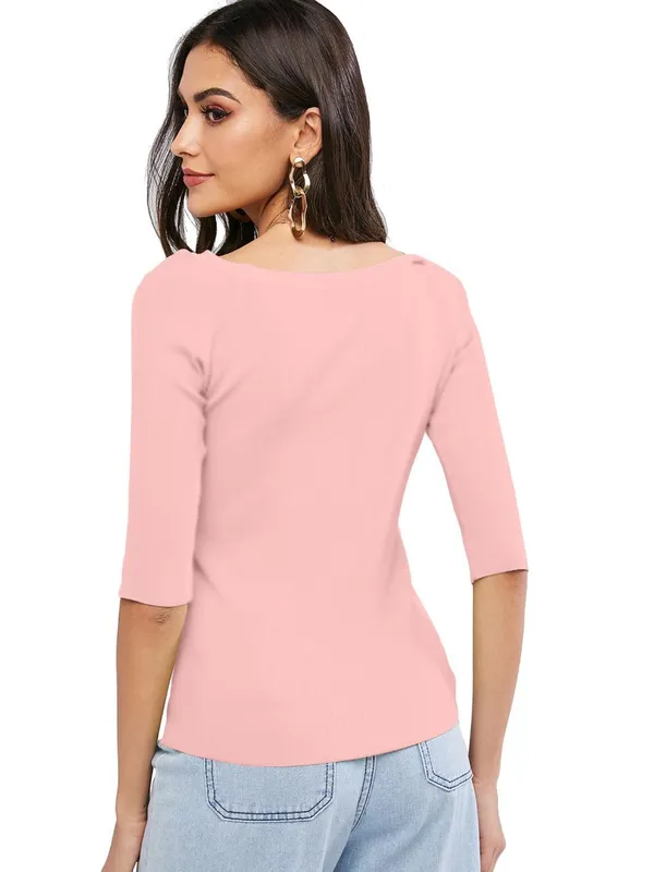 Peach_Womens_casual_top_for_causal_wear