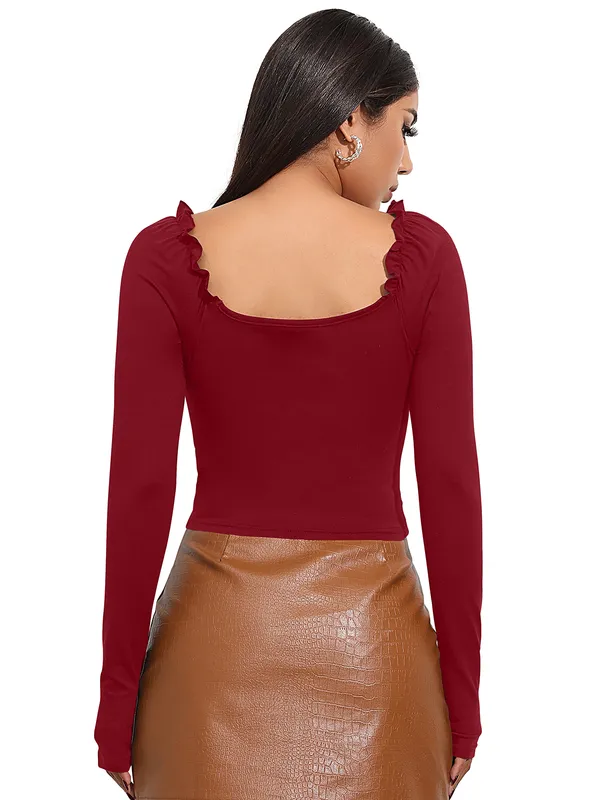 Maroon_Womens_casual_top_for_causal_wear