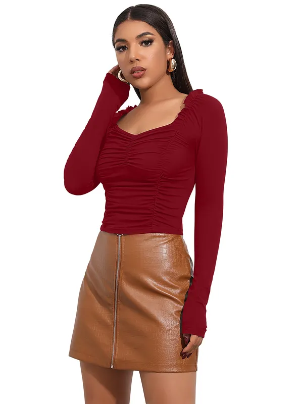 Maroon_Womens_casual_top_for_causal_wear