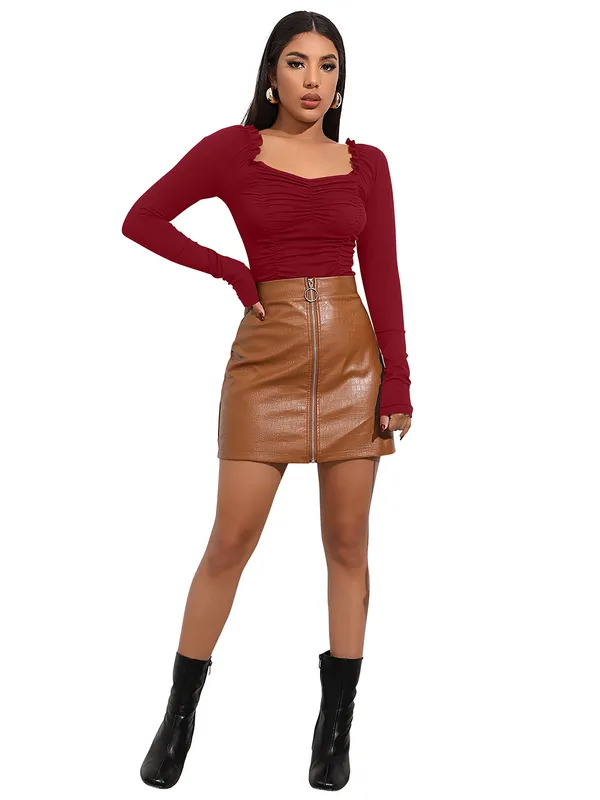Maroon_Womens_casual_top_for_causal_wear