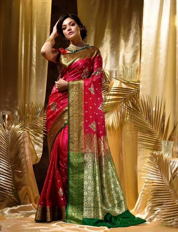 Woven_Kanjivaram_,_Banarasi_Jacquard_Saree