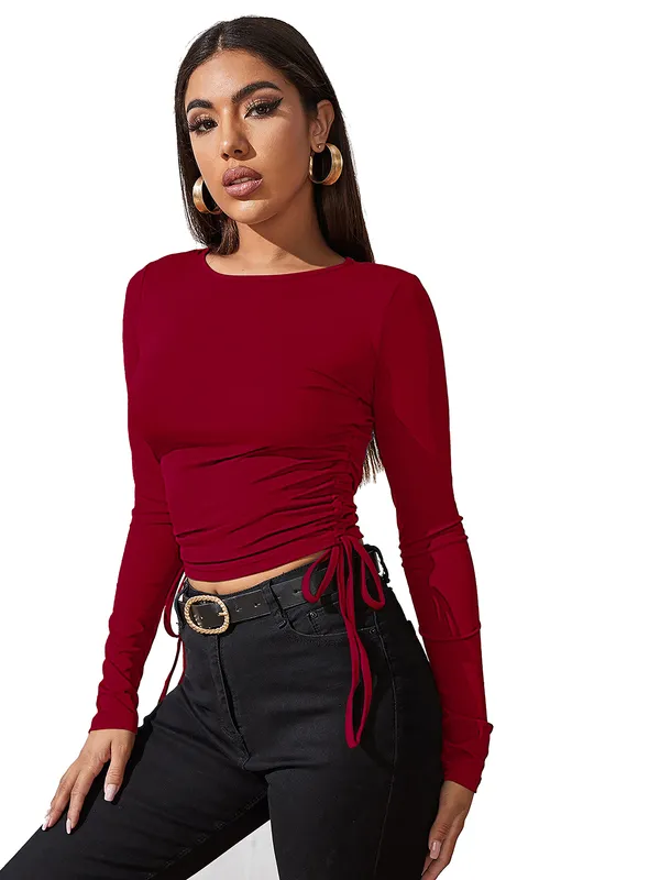 Maroon_Womens_casual_top_for_causal_wear
