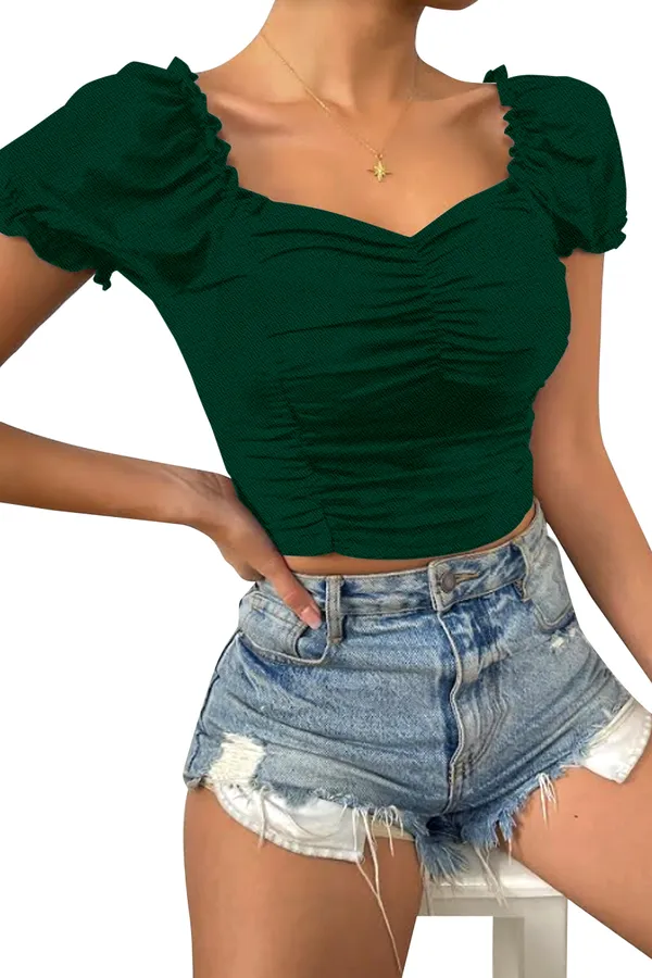 Bottle_Green_Womens_casual_top_for_causal_wear