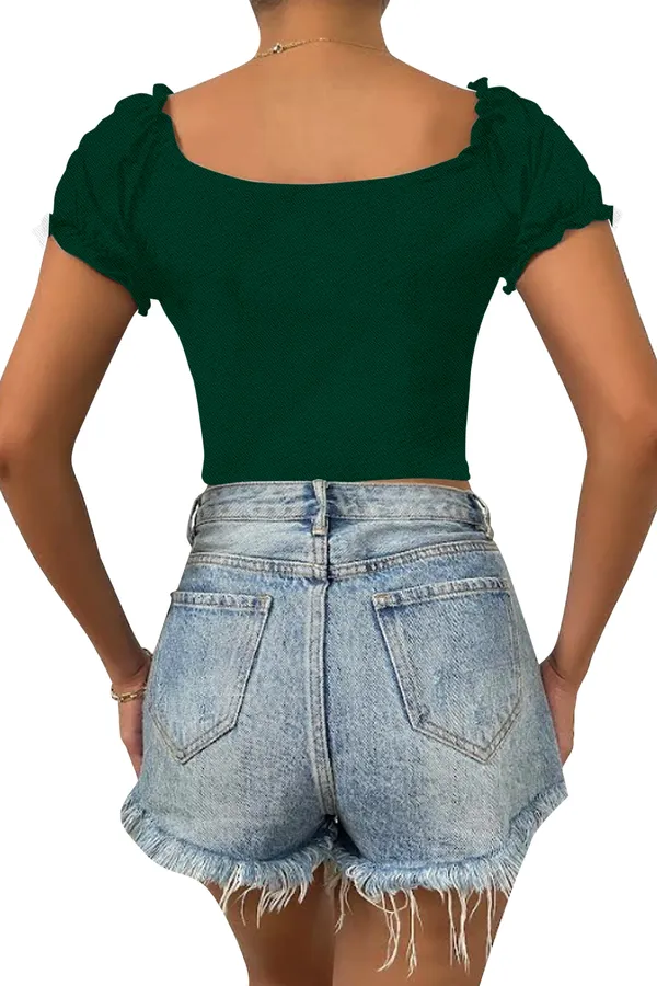 Bottle_Green_Womens_casual_top_for_causal_wear