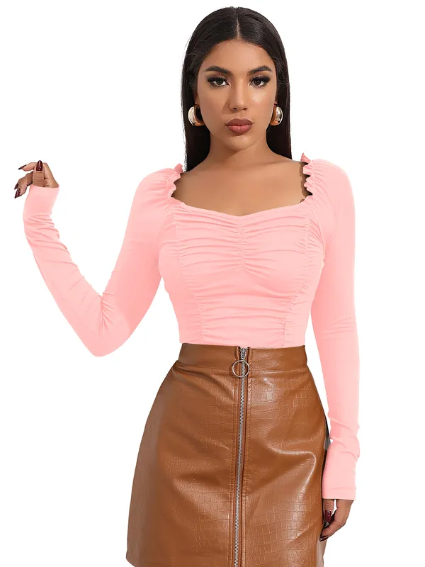 Peach_Womens_casual_top_for_causal_wear