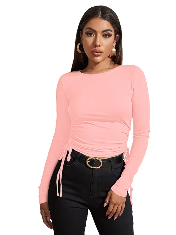 Peach_Womens_casual_top_for_causal_wear