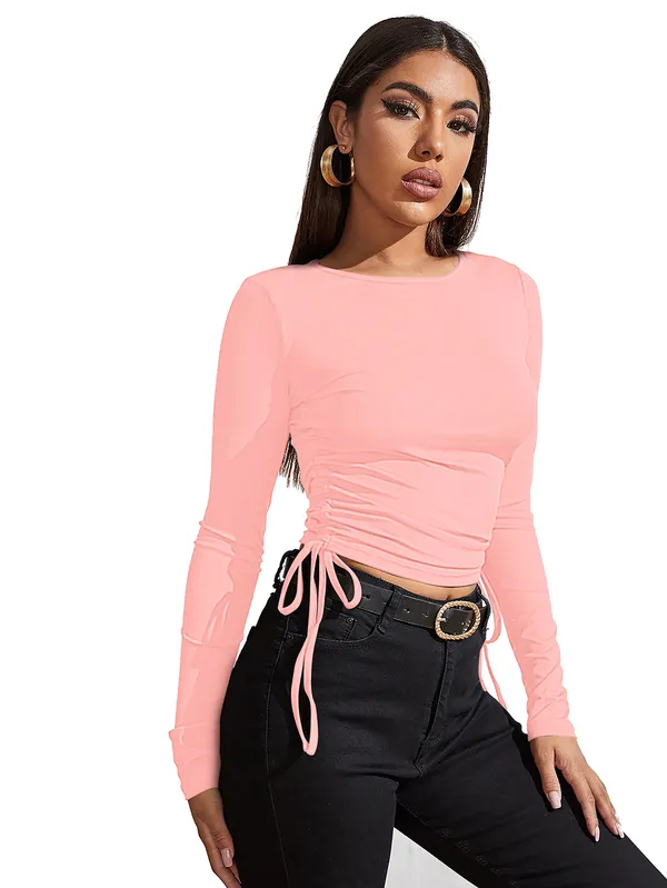 Peach_Womens_casual_top_for_causal_wear