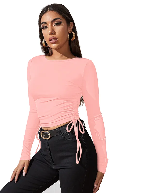 Peach_Womens_casual_top_for_causal_wear
