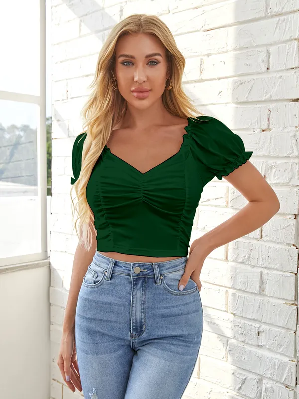 Green_Womens_casual_top_for_causal_wear