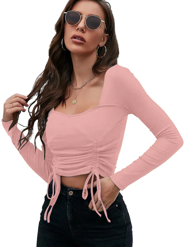 Peach_Womens_casual_top_for_causal_wear