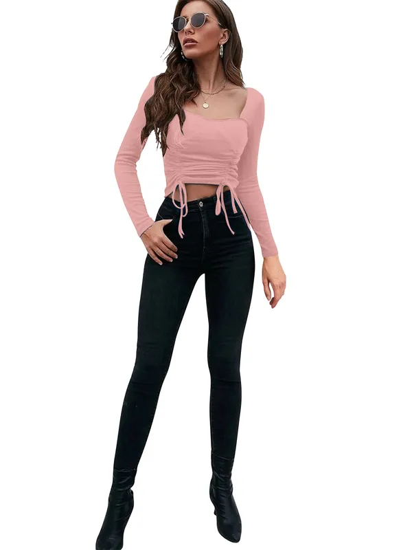 Peach_Womens_casual_top_for_causal_wear