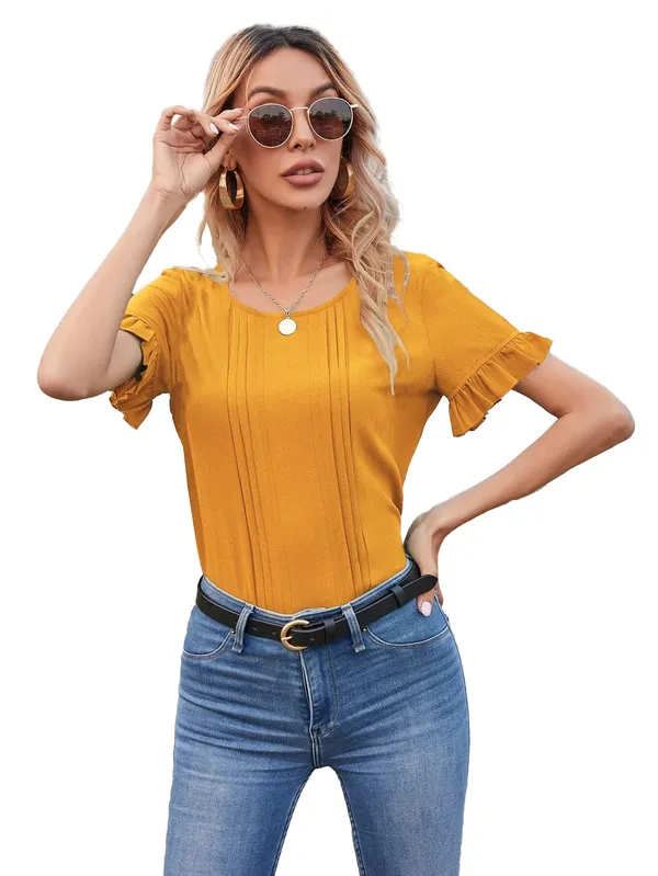 Yellow_Womens_casual_top_for_causal_wear