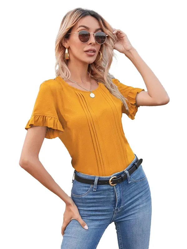Yellow_Womens_casual_top_for_causal_wear