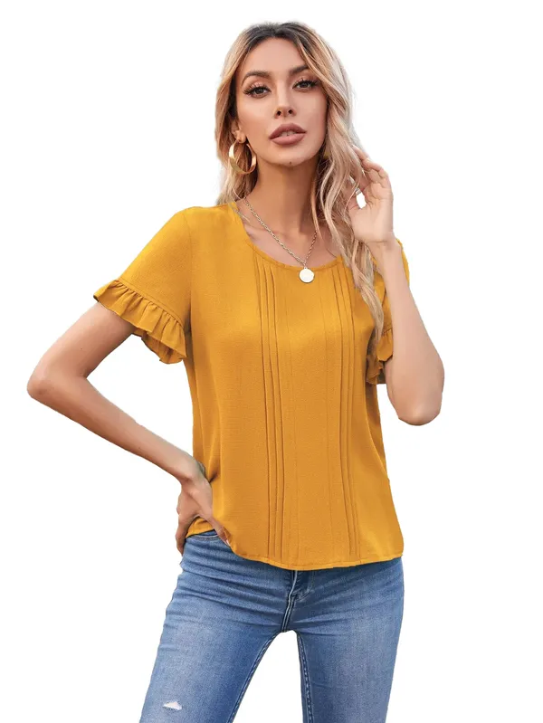 Yellow_Womens_casual_top_for_causal_wear