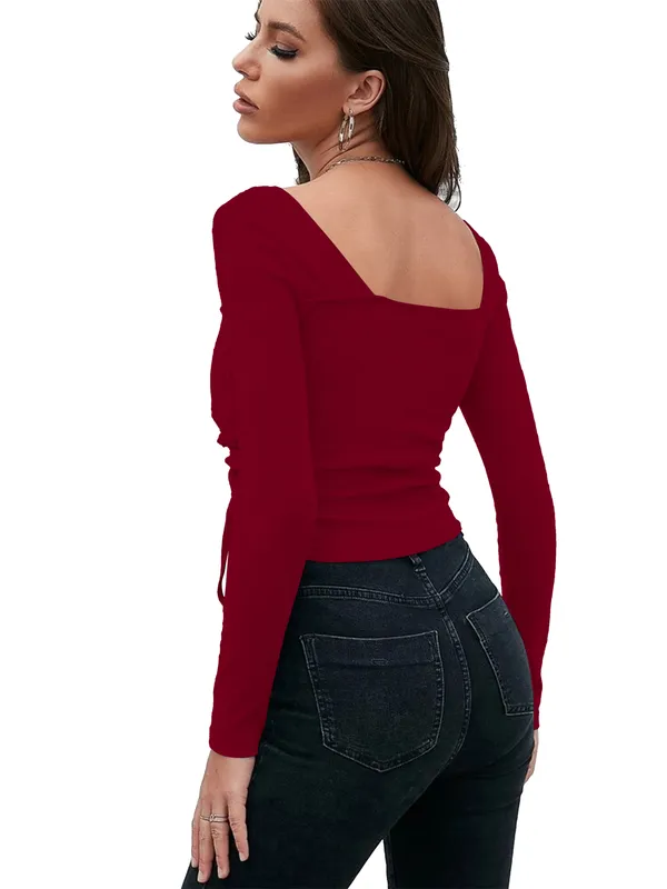 Maroon_Womens_casual_top_for_causal_wear