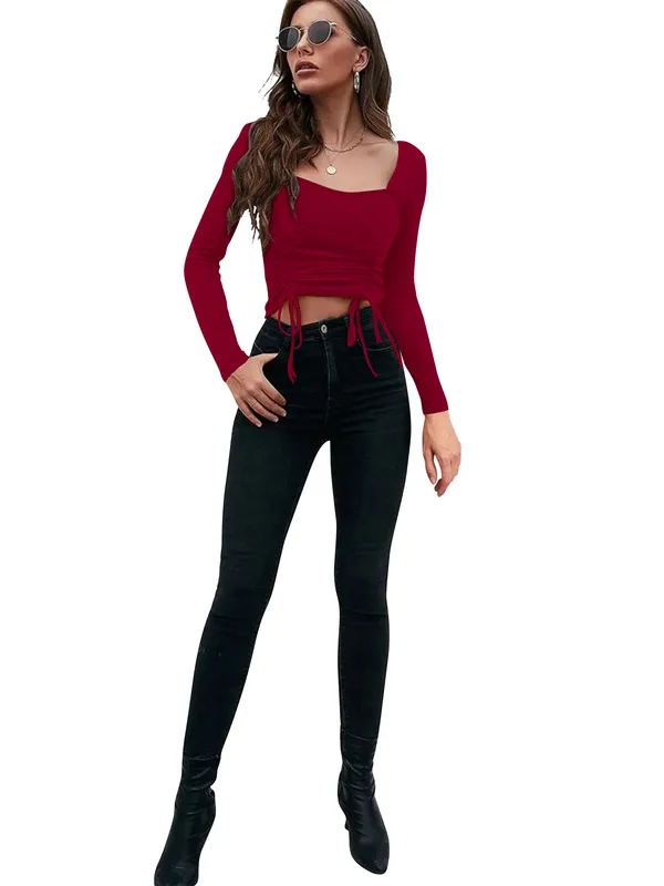 Maroon_Womens_casual_top_for_causal_wear