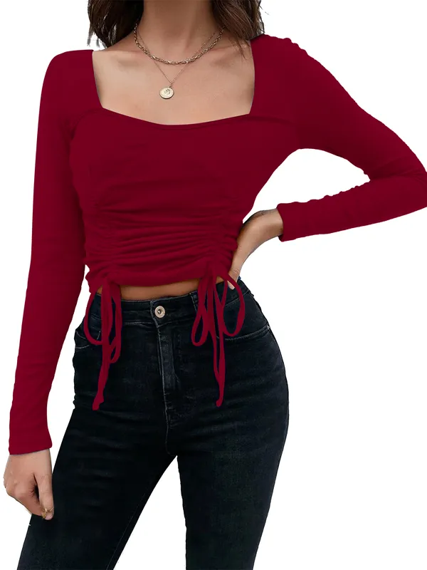 Maroon_Womens_casual_top_for_causal_wear