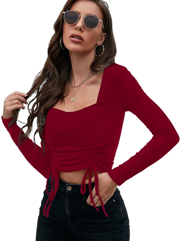 Maroon_Womens_casual_top_for_causal_wear