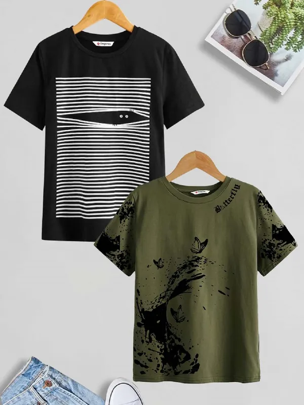 Olive_&_Black_Pure_Cotton_Regular_Fit_Printed_T-Shirt_For_Boys