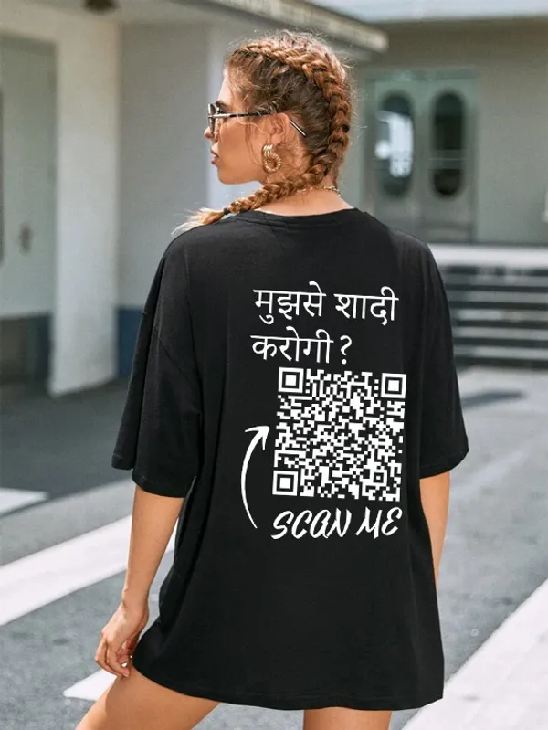 Unisex_Oversized_T-Shirt_-240_GSM_Pure_Terry_Cotton_मुझसे_शादी_करोगी_?_(Balck)