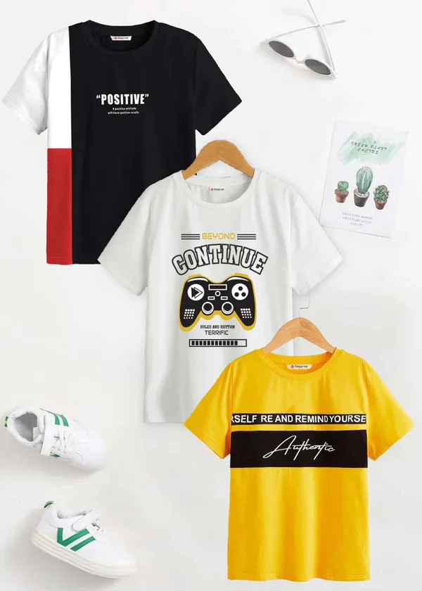 Black_&_Yellow_&_White_Pure_Cotton_Regular_Fit_Typography_T-Shirt_For_Boys