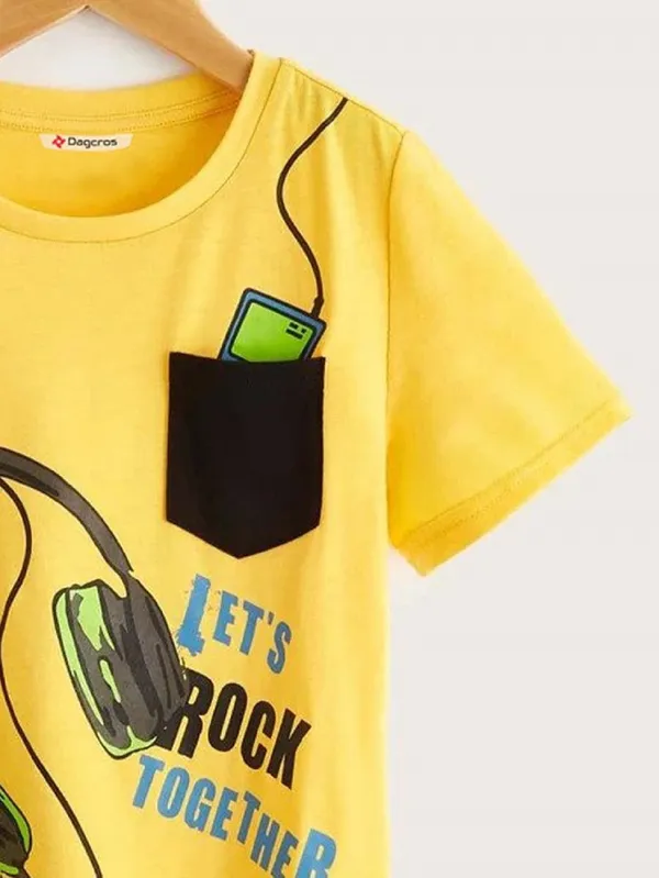 Yellow_&_Black_&_White_Pure_Cotton_Regular_Fit_Typography_T-Shirt_For_Boys