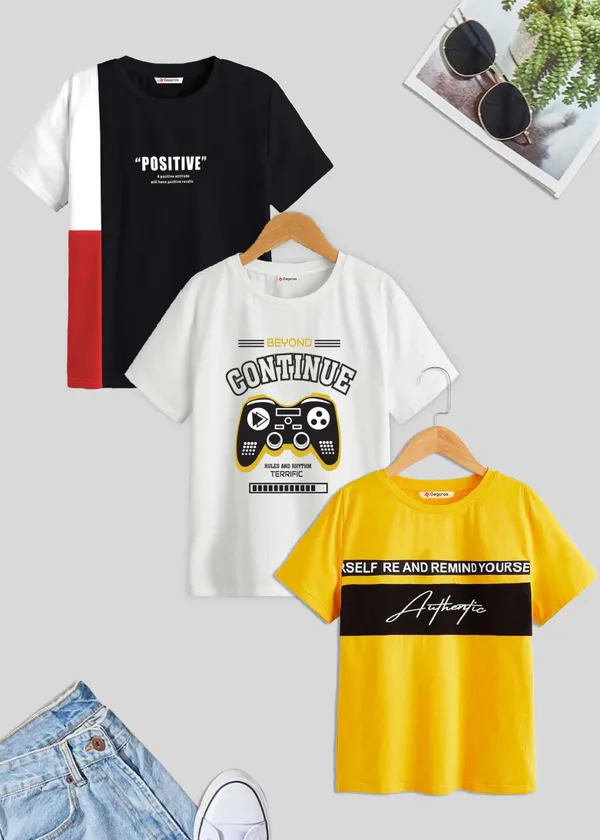 Black_&_Yellow_&_White_Pure_Cotton_Regular_Fit_Typography_T-Shirt_For_Boys