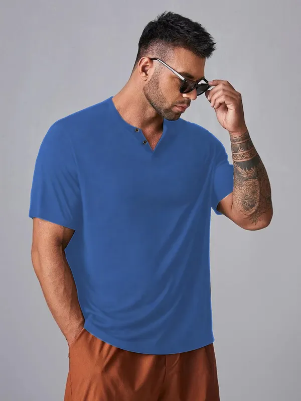 Blue_Pure_Cotton_Solid_T-shirt_for_Men