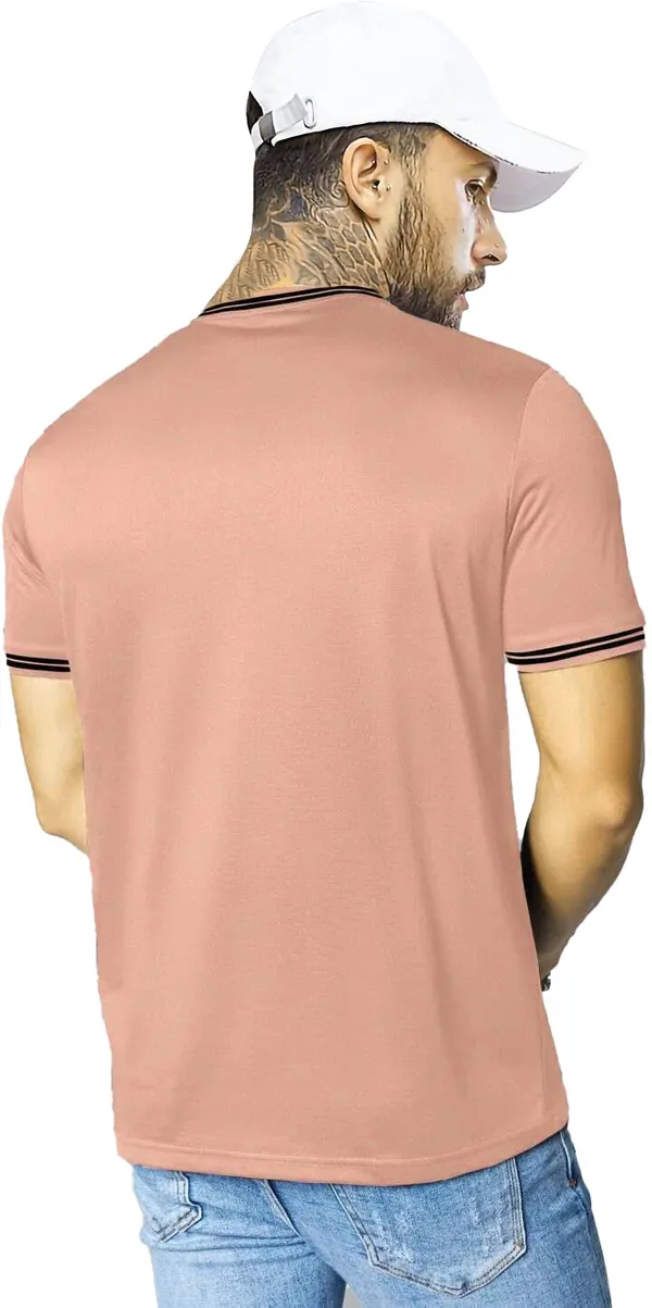 Pink&White&Black_Pure_Cotton_Printed_T-shirt_for_Men