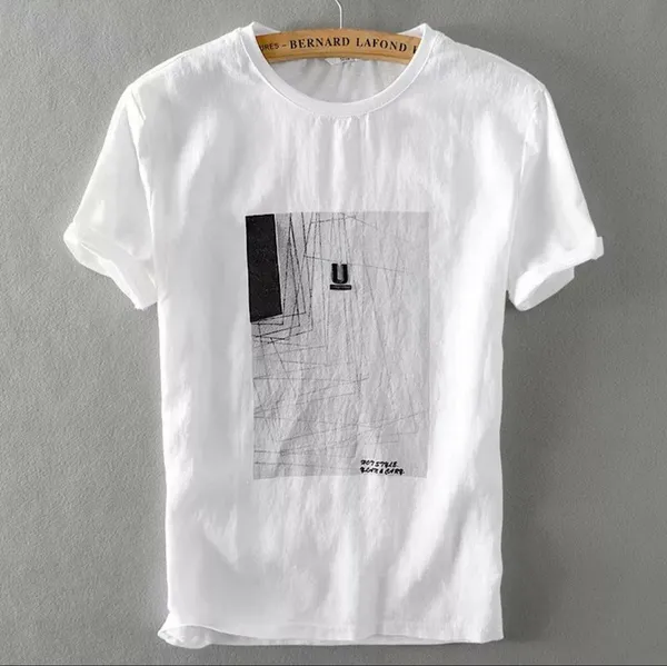 White_Cotton_Blend_Printed_T-shirt_for_Men