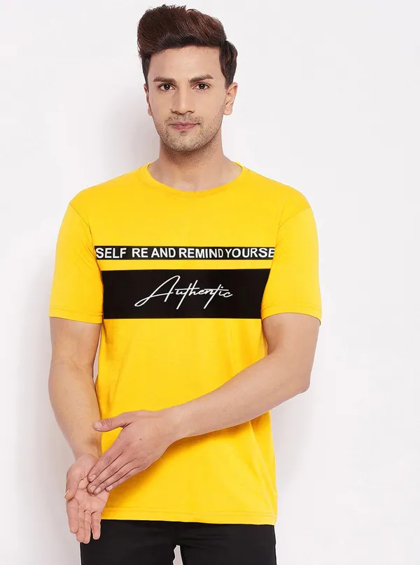 Yellow_Pure_Cotton_Printed_T-shirt_for_Men