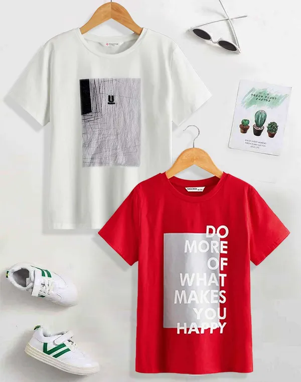 Red_&_White_Pure_Cotton_Regular_Fit_Embroidered_T-Shirt_For_Boys
