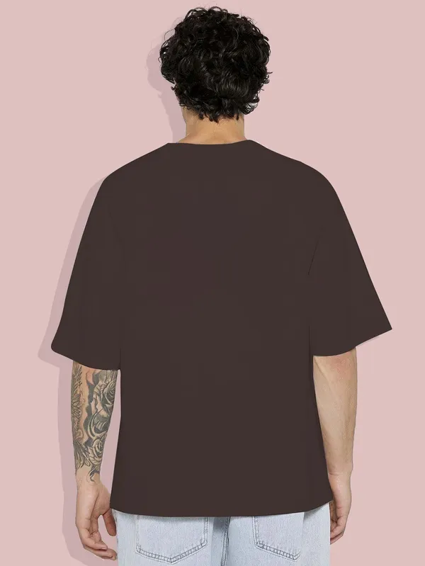 Men's_Oversized_Loose_Fit__Short_Sleeve_Cotton_T-Shirts__Unisex__Casual_Shirts_(Brown)