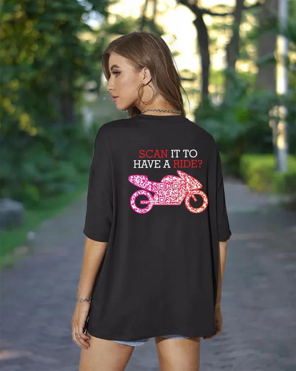 Scan_it_to_have_a_ride?_Unisex_Oversized_T-Shirt_240_GSM_Pure_Terry_Cotton