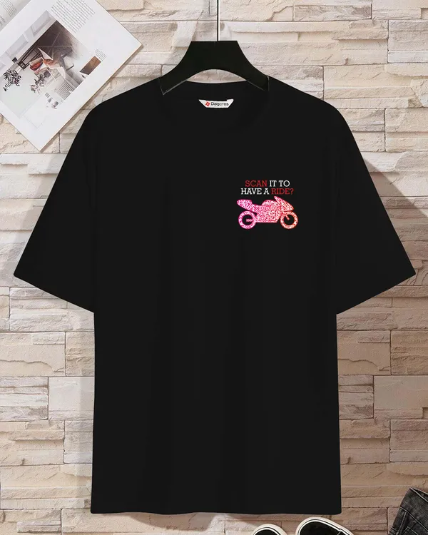 Scan_it_to_have_a_ride?_Unisex_Oversized_T-Shirt_240_GSM_Pure_Terry_Cotton