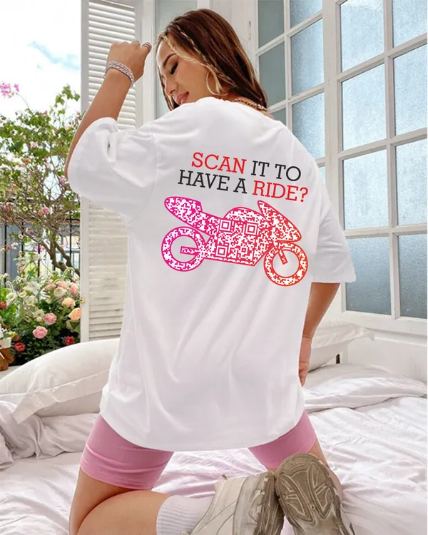 Scan_it_to_have_a_ride?_Unisex_Oversized_T-Shirt_240_GSM_Pure_Terry_Cotton