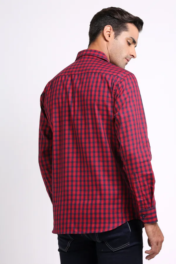 Maroon&Blue_Pure_Cotton_Checkered_Shirt_for_Men