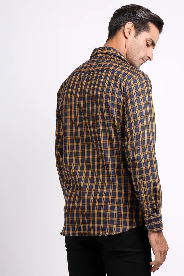 Blue&Yellow_Pure_Cotton_Checkered_Shirt_for_Men