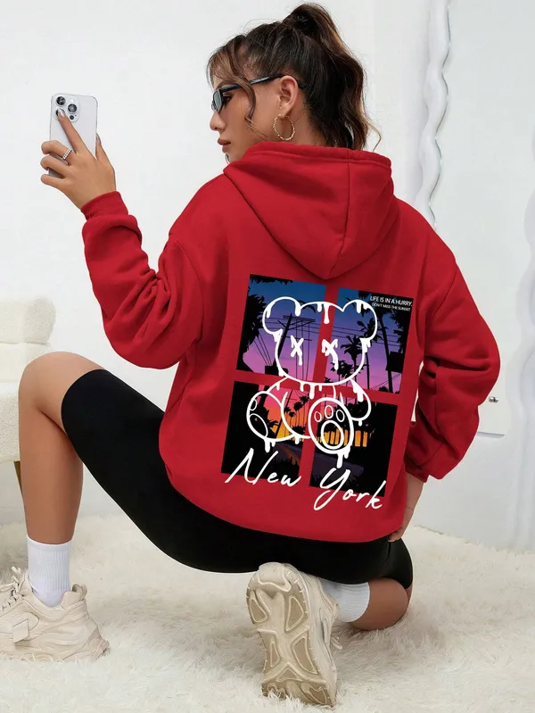 Red_Fleece_Printed_sweatshirt_for_Women