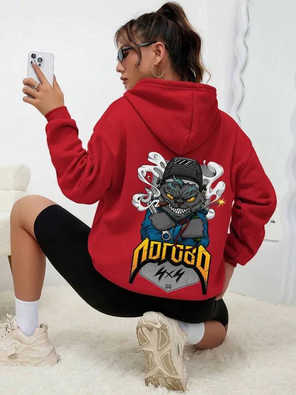 Red_Fleece_Printed_sweatshirt_for_Women
