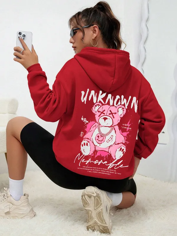 Red_Fleece_Printed_sweatshirt_for_Women