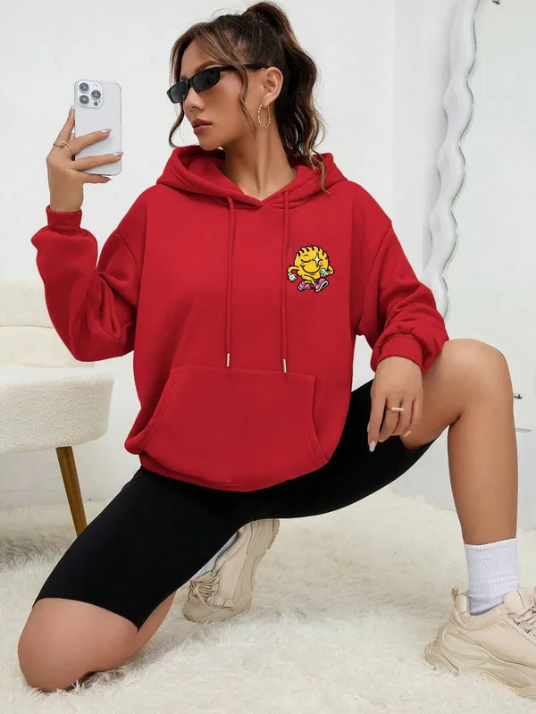 Red_Fleece_Printed_sweatshirt_for_Women