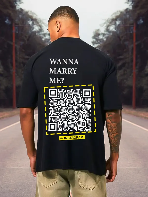 want_to_marry_me?_Unisex_Oversized_T-Shirt_-240_GSM_Pure_Terry_Cotton_(Black)