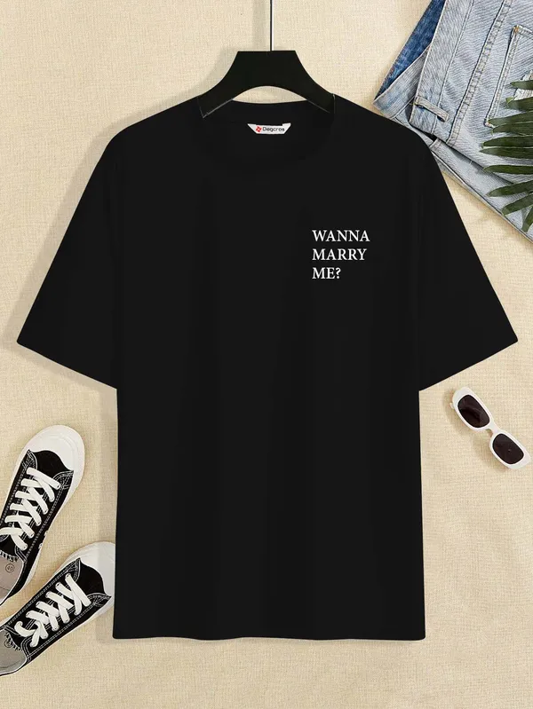 want_to_marry_me?_Unisex_Oversized_T-Shirt_-240_GSM_Pure_Terry_Cotton_(Black)