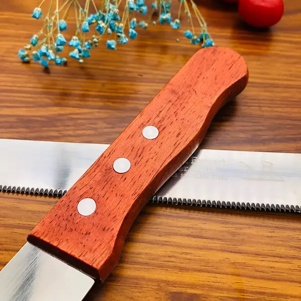 Pack_of_2,_14_Inch_Stainless_Steel_With_wooden_Handle_Plain_and_Coarsed_Bread_Knife,_Pastry,_Cake_Knife
