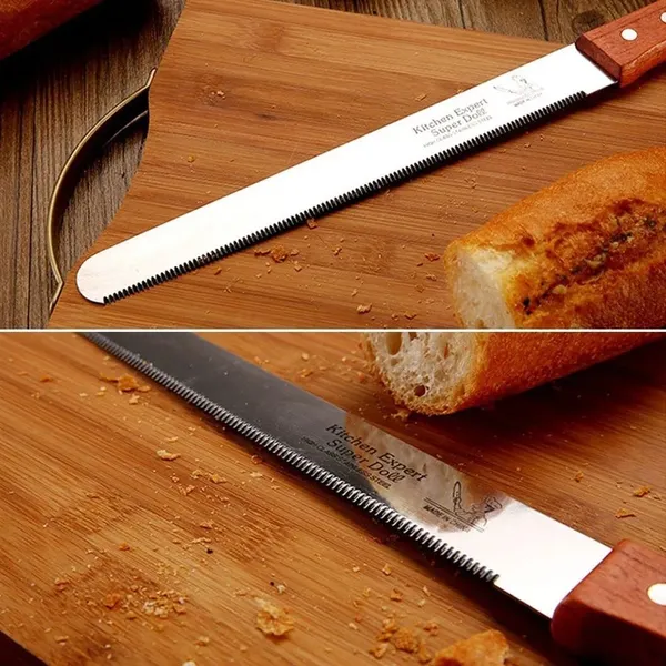 Pack_of_2,_14_Inch_Stainless_Steel_With_wooden_Handle_Serrated_and_Plain_Bread_Knife,_Pastry,_Cake_Knife