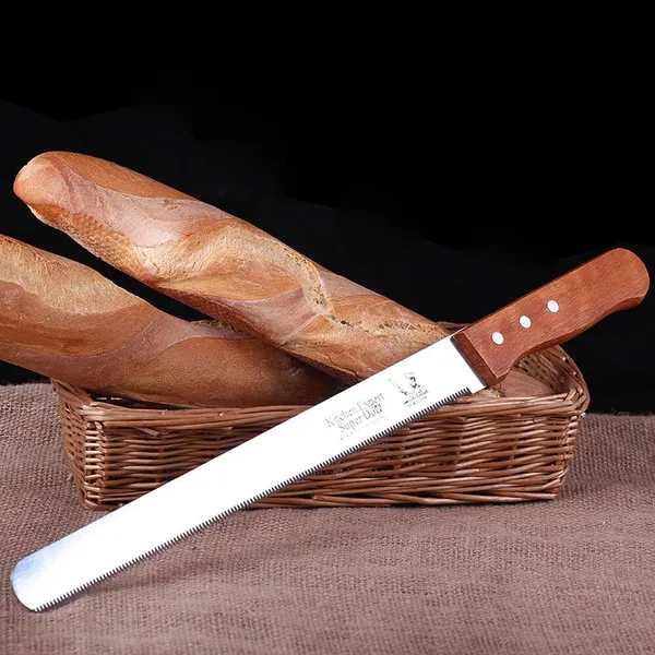 Pack_of_2,_14_Inch_Stainless_Steel_With_wooden_Handle_Serrated_and_Plain_Bread_Knife,_Pastry,_Cake_Knife