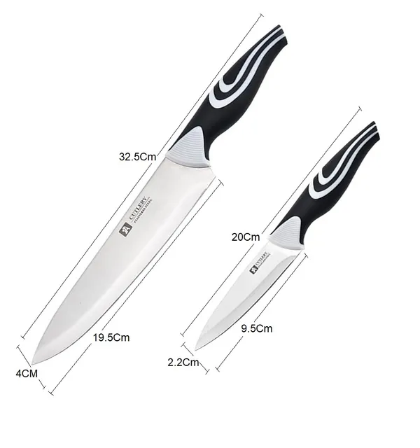 Pack_of_2,_Stainless_Steel_Professional_Kitchen_Knife_Set/Meat_Knife/Chef_Knife_with_Non-Slip_Handle_High_Carbon_Steel_Knife(Black)